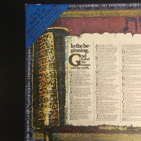 The Law of Moses: 2 in 1 Biblical Jigsaw Puzzles by Light Life Compay, Vntg 77, - Picture 4 of 9